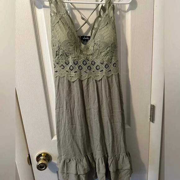 Justify Size Small Mini Dress Cross Cross Back Boho Padded Chest - Picture 1 of 4